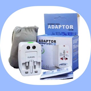 หัวปลั๊ก UNIVERSAL PLUG TRAVEL ADAPTOR ใช้ได้ทั่วโลก สะดวกมาก มีซองกันขีดข่วน ของดีพรีเมี่ยม พร้อมส่งงง