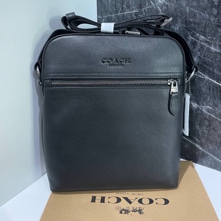 กระเป๋าสะพายข้าง COACH 68014 Men Smooth Leather Houston Flight Bag Black สินค้า outlet