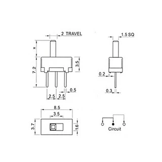 1pcs Interruptor on-off Mini Slide Switch SS12D00G4 SPDT 1P2T 2 Position 3 Pin PCB Panel Vertical Toggle Switch Handle