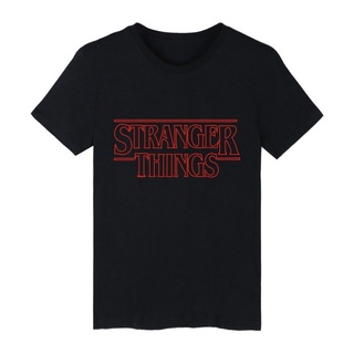 Alimoo เสื้อยืดแขนสั้น พิมพ์ลาย Stranger Things สำหรับผู้ชายผู้หญิง ไซซ์ S-3XL เสื้อยืดคอกลมผ้าฝ้าย