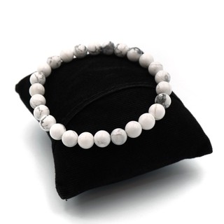 HOWLITE กำไลหินฮาวไลท์ หินใจเย็น ขนาด 6 มม. by siamonlineshop