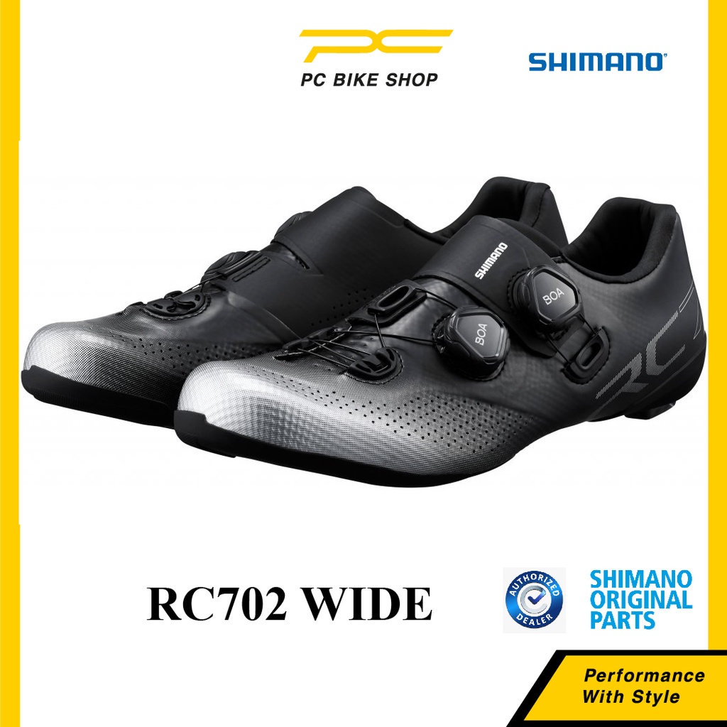 Shimano RC7 RC702 รองเท้าปั่นจักรยานกว้าง (สีดํา) จักรยานเสือหมอบ RB จักรยาน Sport Basikal Kasut