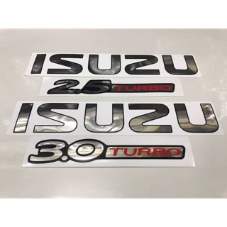 สติ๊กเกอร์ดั่งเดิมติดท้าย ISUZU คำว่า ISUZU 2.5 TURBO / 3.0 TURBO (สำหรับ ISUZU DRAGON)