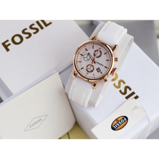 ใหม่ นาฬิกาข้อมือ F-OSSlL ANALOG RUBBER CRONO OFF Active Date DIAMETER 3.5 ซม. + กล่อง + หนังสือ สําหรับผู้หญิง