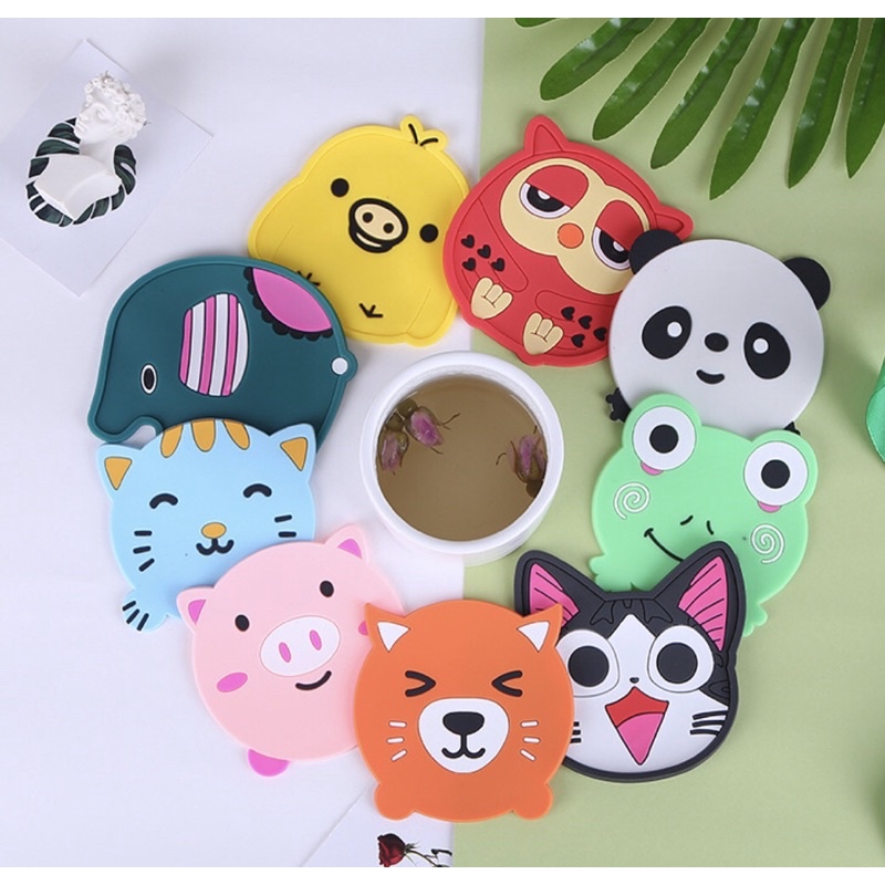 ที่รองแก้ว จานรองแก้วคิ้วๆ พร้อมส่ง