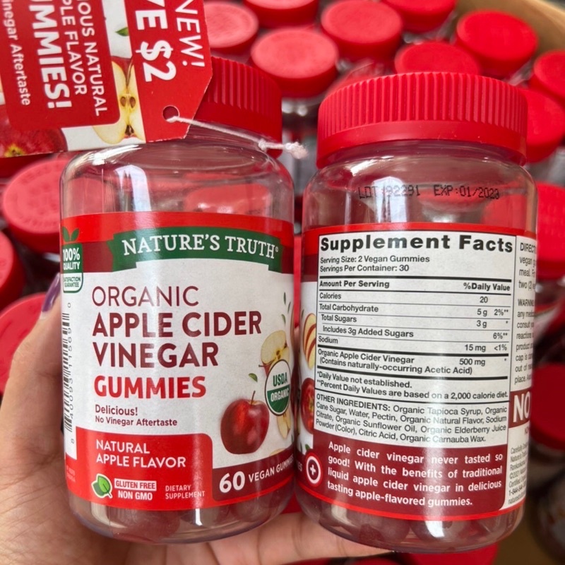 Nature's Truth Organic Apple Cider Vinegar 500mg (บรรจุ 60 gummies)