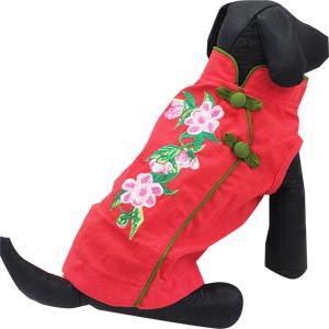 Puppe เสื้อสุนัข ตรุษจีน ปักดอกไม้ ไซส์1-6 ใส่ง่าย น่ารัก (เสื้อหมาตรุษจีน เสื้อแมวตรุษจีน เสื้อสุนั