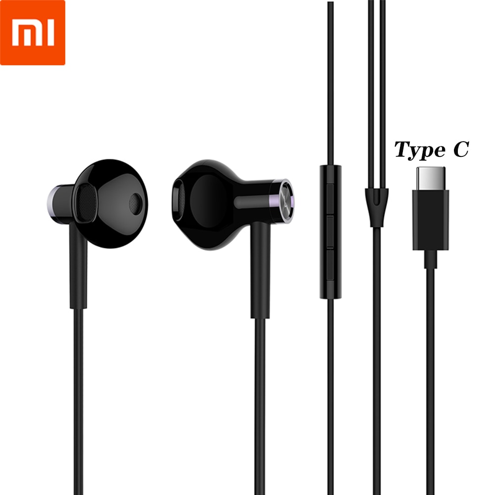 Xiaomi Mi 10 11 10T Pro 9 Type-C แจ็คหูฟัง Hybrid หูฟังชนิดใส่ในหูพร้อมไมโครโฟนแบบมีสาย Dual Driver สําหรับ Redmi K40 Pro