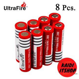 ถ่านชาร์จ Li-ion 18650 Ultrafire 3.7v ความจุ 9900mAh จำนวน 8 ก้อน