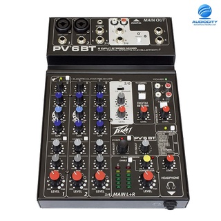 PEAVEY PV6BT มิกเซอร์ 6-Channel Compact Mixer with Bluetooth Connectivity