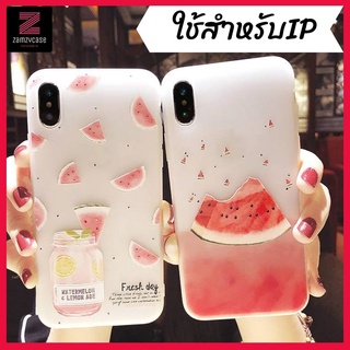 -พร้อมส่งในไทย-เคสซิลโคนสกรีนลายผลไม้ TPU นิ่ม ใช้สำหรับIPทุกรุ่น #1001