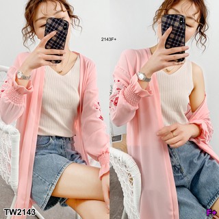 TwinsShopVip💗พร้อมส่ง TW2143 เสื้อคลุมทรงยาวเนื้อผ้าชีฟอง  Long shirt in chiffon fabricLong shirt in chiffon f