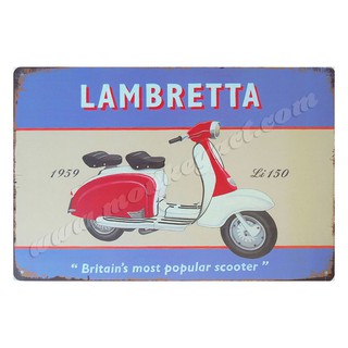 ป้ายสังกะสีวินเทจ 1959 Lambretta Li150