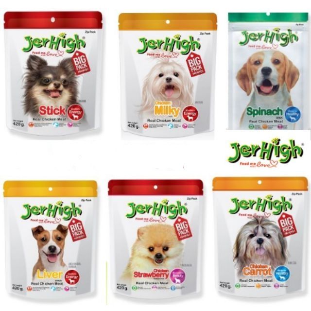Jerhigh Stick เจอร์ไฮ สติ๊ก ขนมสุนัข ถุงใหญ่ 400 กรัม