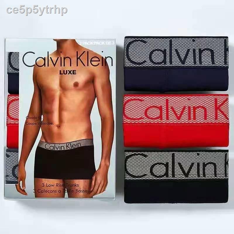 ☌Calvin Klein underwear กางเกงในชาย modal CK กางเกงในผู้ชาย(3ชิ้น) ของแท้ 100%
