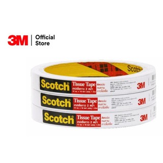 Scotch® เทปเยื่อกาวสองหน้าบางTissue Tape 12 Mm X 10 Y (จำนวน 1 ม้วน)