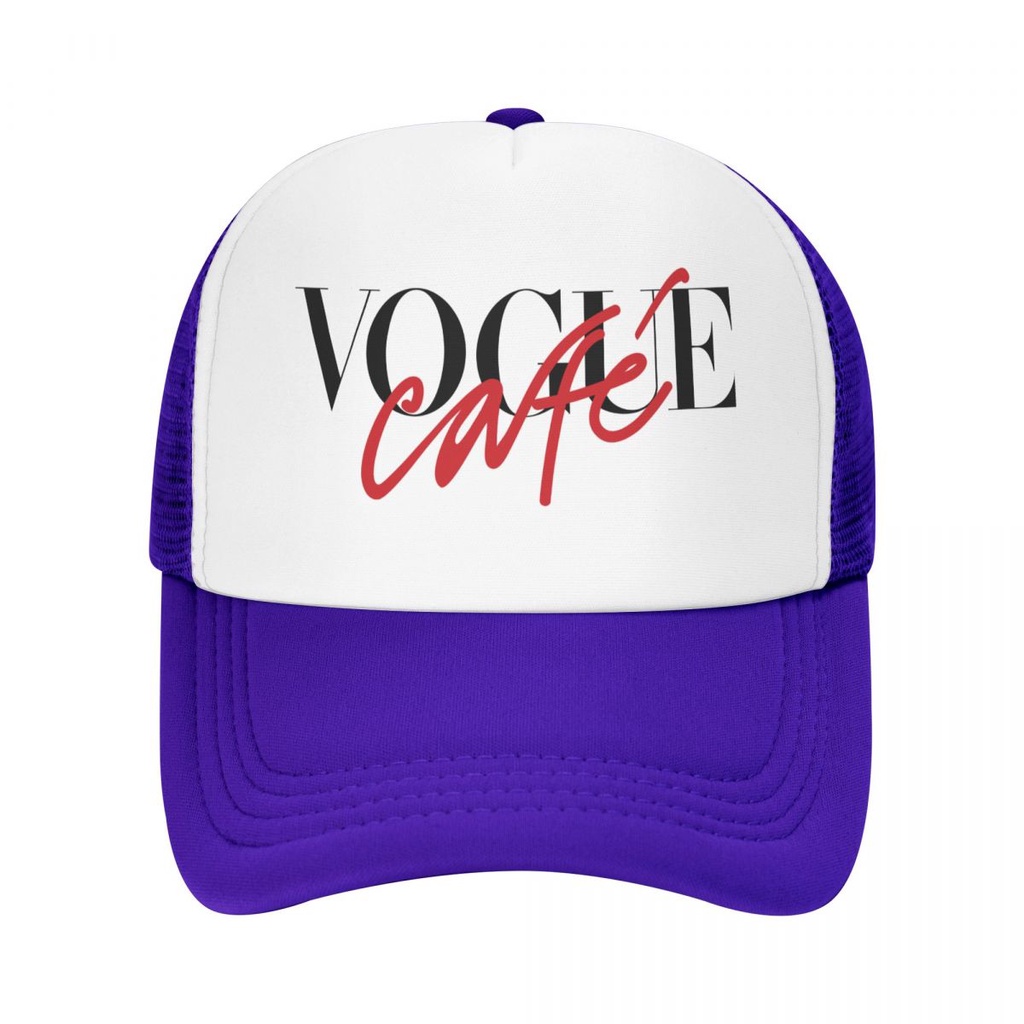 Vogue (1) ผู้ใหญ่ตารางสุทธิหมวก Trucker ผู้ชายผู้หญิงแบน Brim เบสบอลหมวก High-Stiff ตาข่ายปรับ Unise