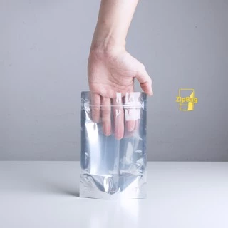 ถุงมีซิป รุ่นหนาพิเศษ หน้าใสหลังเงิน ตั้งได้ (50ใบ)