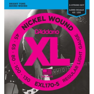 DAddario สายเบส 5 สาย Addario EXL-170-5 : 45-65-80-100-130 (ของแท้)