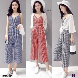 TW5501 Set 2 ชิ้น จั้มสูทขายาว+เสื้อคลุม
