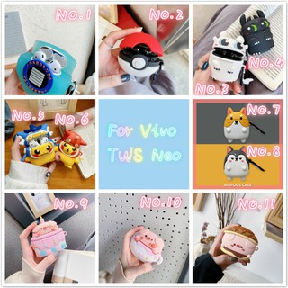 New vivo TWS Neo⭐ยางทำจากซิลิคอน หูฟัง กรณี⭐Silica gel Cute Cartoon Shockproof Shell⭐Silicone Earphone Case Cover⭐Headset TWSNeo