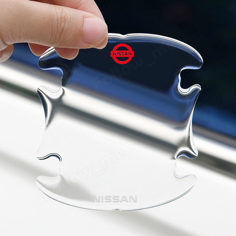 เหมาะสําหรับ Nissan รถจับประตูชามป้องกันรอยขีดข่วนฟิล์มป้องกันใหม่ serena c27 streamra n16 grand livina almera trail serena c27 navara np300 sentra n16 navara d40 . หัวเข็มขัดป้องกันสติกเกอร์โปร่งใส