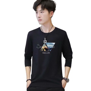 Caspa รุ่น LST-04 เสื้อยืดแขนยาวลายสามเหลี่ยม เสื้อยืดแฟชั่นผู้ชาย สามารถใส่ได้ทั้งผู้หญิงผู้ชาย เสื้อแนวสตรีท