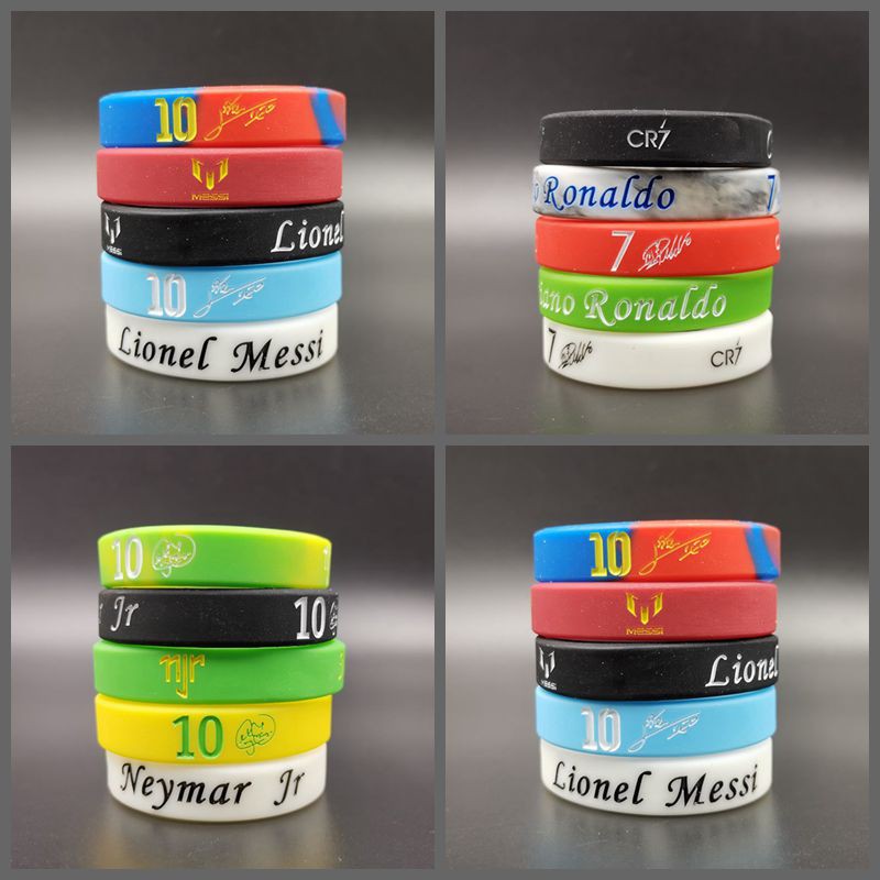 สร้อยข้อมือซิลิโคน Lionel Messi Cristiano Ronaldo Neymar Mbappé
