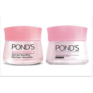 PONDS White Beauty (Day Cream 50g. + Night Cream 50g.) ครีมสูตรกลางวัน+กลางคืน บำรุงผิวหน้าขาวใสไร้จุดด่างดำ