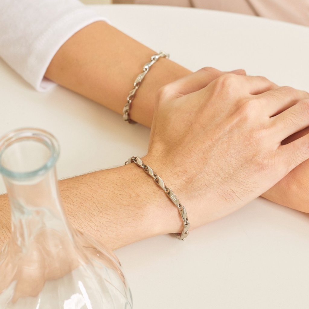 G.NIGHTDAY -  ข้อมือสแตนเลสทรงก้าน340 ตัดขนาดได้ สลักชื่อฟรี