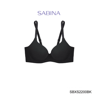 Sabina ซาบีน่า เสื้อชั้นใน (มีโครง) Seamless Fit รุ่น S-Sixnatuer บัวตูม รหัส SBXS2200BK สีดำ