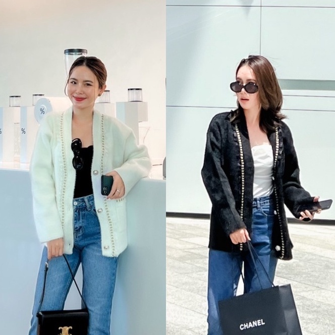 (⚠️อกถึง 42") Cadigan Black & White เสื้อสาวอวบ เดรสสาวอวบ ชุดสาวอวบ