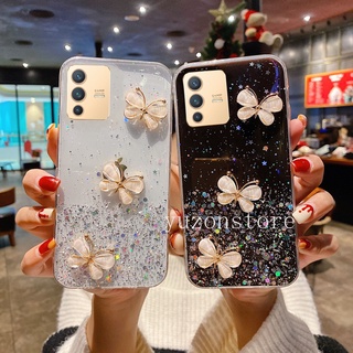 เคสโทรศัพท์ ลายผีเสื้อสามมิติ แวววาวระยิบระยับ สำหรับ VIVO V23 5G 2022