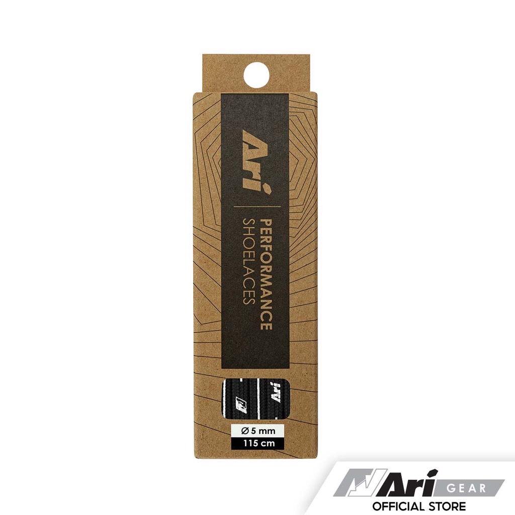 ARI COLORFUL SHOELACES - 5MM/115CM - BLACK (AHW1246-01) เชือกรองเท้า อาริ COLORFUL สีดำ