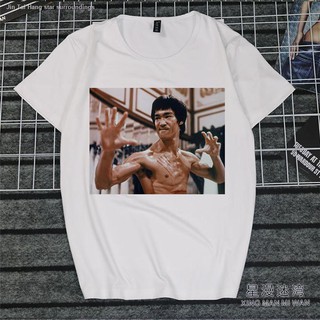 เสื้อยืดผ้าฝ้ายพิมพ์ลายราคาต่ำสุด﹊▧❐Bruce Lee Kung Fu Superstar Clic Fighting Clothes เสื้อยืดแขนสั้นเทรนด์สร้างสรรค์การ