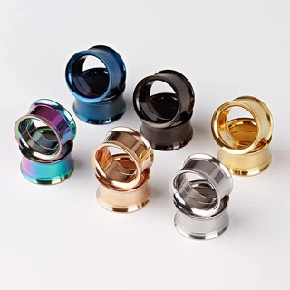 ✪จิวระเบิดหู จิวปากแตรสแตนเลสแท้ 6 - 20mm✪ EAR EXPANDER (SS.01) ✪ Ear expander Stainless Steel Jewelry - 1 Piece