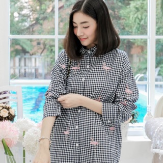 เสื้อญี่ปุ่นลายสก๊อตงานนำเข้า