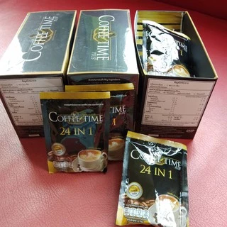 Coffee Time Plus+ คอฟฟี่ไทม์ พลัส 24 in 1 ( กาแฟปรุงสำเร็จ พรีเมียม หอมเข้มเต็มอารมณ์มอคค่า)