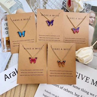 สร้อยคอแฟชั่น จี้รูปผีเสื้อ เครื่องประดับผู้หญิง 🌟🦋 มี9ลาย9สี