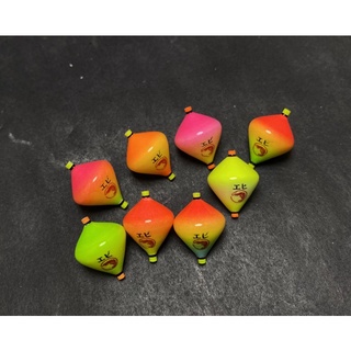 🦞ทุ่นตกกุ้งEbiทรงUFO ขนาด1.2x1.3 cm.เห็นชัด งานสีน้ำพุ่กัน 100%