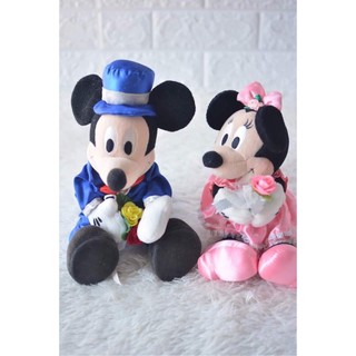 { มือสอง } ตุ๊กตาคู่แต่งงานมิกกี้-มินนี่เม้าส์ Mickey-Minnie Mouse จากญี่ปุ่น