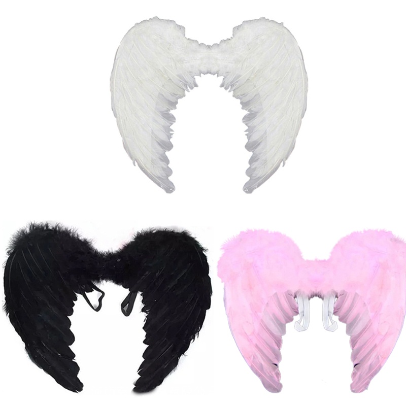 Kiss Skeleteen Angel Wings เครื่องแต่งกายอุปกรณ์เสริม Soft Feathered Angelic Wings Angel Cupid เครื่