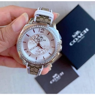 🥹⌚️💕 พร้อมส่งค่ะนาฬิกา Coach BOYFRIEND SIGNATURE BROWN SILVER TONE WATCH  ขนาด 34 mm.