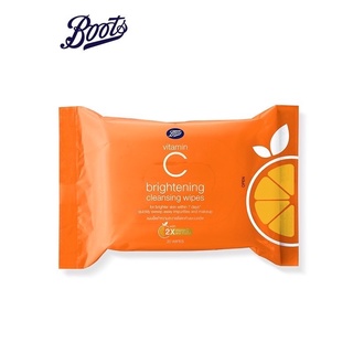พร้อมส่ง✅Cleansing Boots Vitamin C บู๊ทส์ วิตามิน ซี ไบร์ทเทนนิ่ง คลีนซิ่ง ไวพ์ส 20 แผ่น