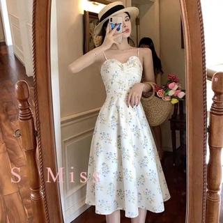 ♥S Miss personal tailor♥"Pre-sale" floral suspender dress sexy slim slim hot girl skirt long skirt