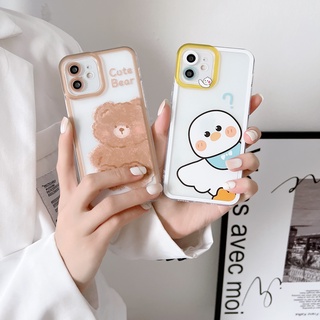 เคส Redmi Note 11 11S 10 10S 9 9S 9A 9T 8 7 Pro Xiaomi POCO X3 M3 Pro 5G NFC MI 11T Lite Cartoon Bear Shockproof Straight Edge Silicone Soft Case Cover