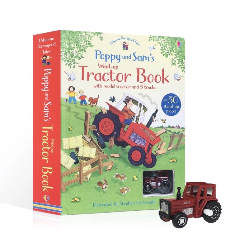 หนังสือ Usborne Poppy และ Sam's Wind-Up Tractor +รถ tractor ไขลาน(RAO)