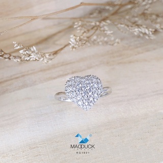 Madduckjewels แหวนเงินแท้ เพชร CZ ชุบโรเดียม RG1601