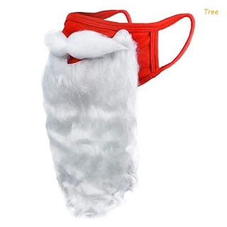 tree Adult Christmas Holiday Reusable Mouth Mask Funny Fake Santa Claus Beard Dustproof Face Cover Party Cosplay Costume