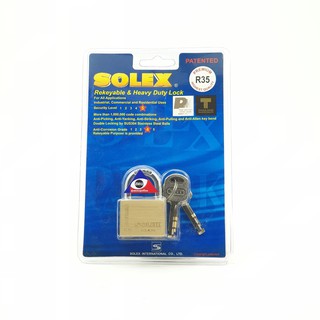 กุญแจคล้อง สั้น SOLEX R PREMIUM R35 35MM ทอง